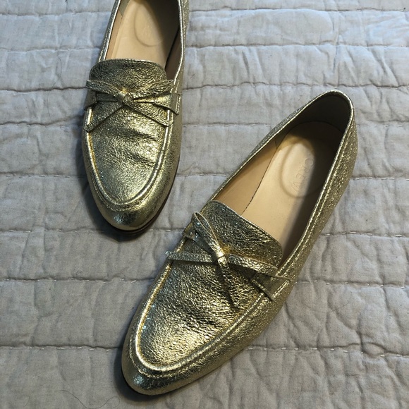 J. Crew Academy Loafer in Metallic Gold #H1872 - Picture 6 of 8